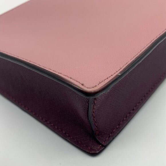 Kate Spade Pink and Maroon Color Block Saffiano Leather Crossbody - Picture 6 of 10